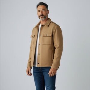The Kooples Paris Men’s Wool Overshirt Jacket Camel Brown Size M $625 MSRP